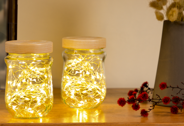 dekolichter aus marmeladengläsern