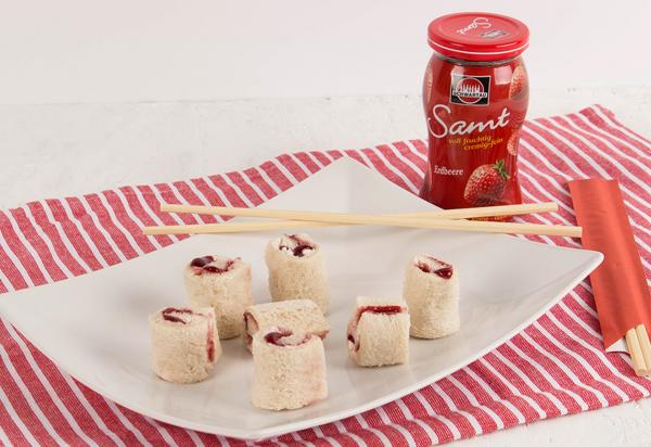 Süßes Sushi mit Marmelade