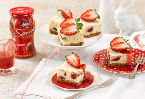 Käsekuchen im New York Strawberry-Cheesecake Style
