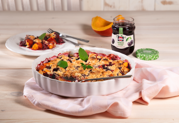 Kürbis-Kirsch-Crumble