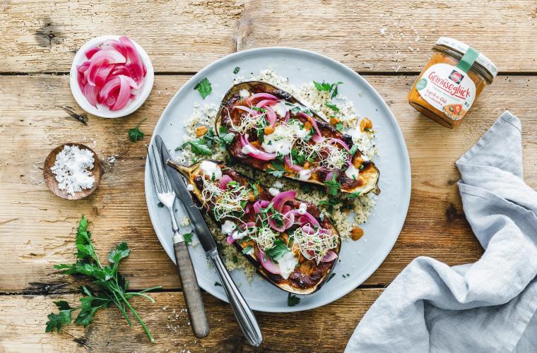 Bunte Back-Aubergine