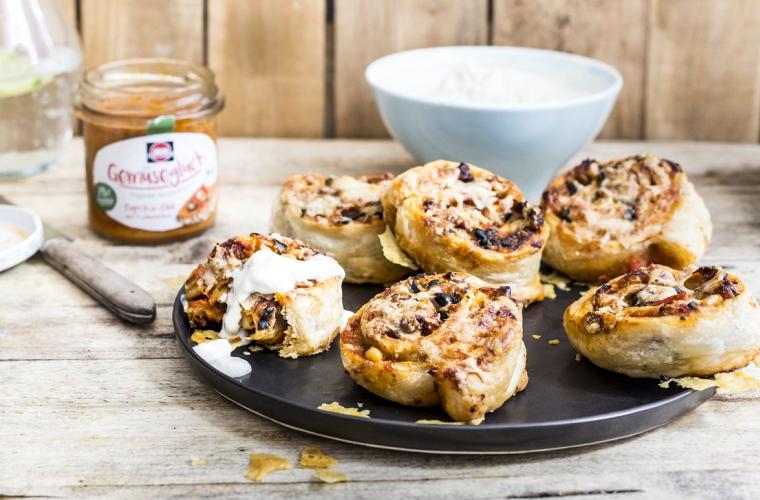 Gefüllte Mini-Blätterteig-Schnecken