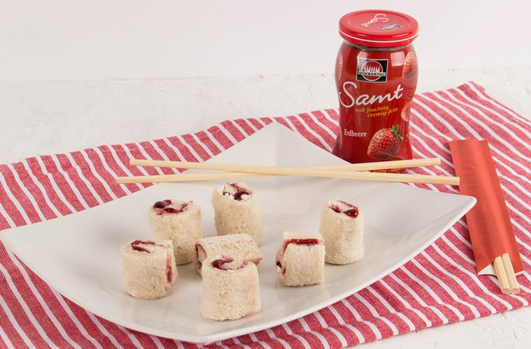 Süßes Sushi mit Marmelade