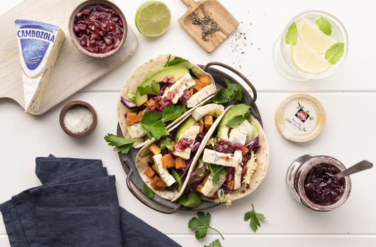 Tortillas mit CAMBOZOLA und Schwarzkirsche