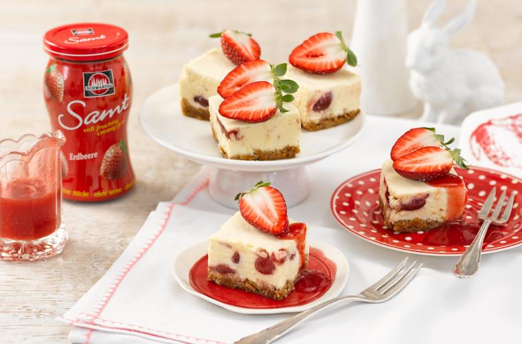Käsekuchen im New York Strawberry-Cheesecake Style